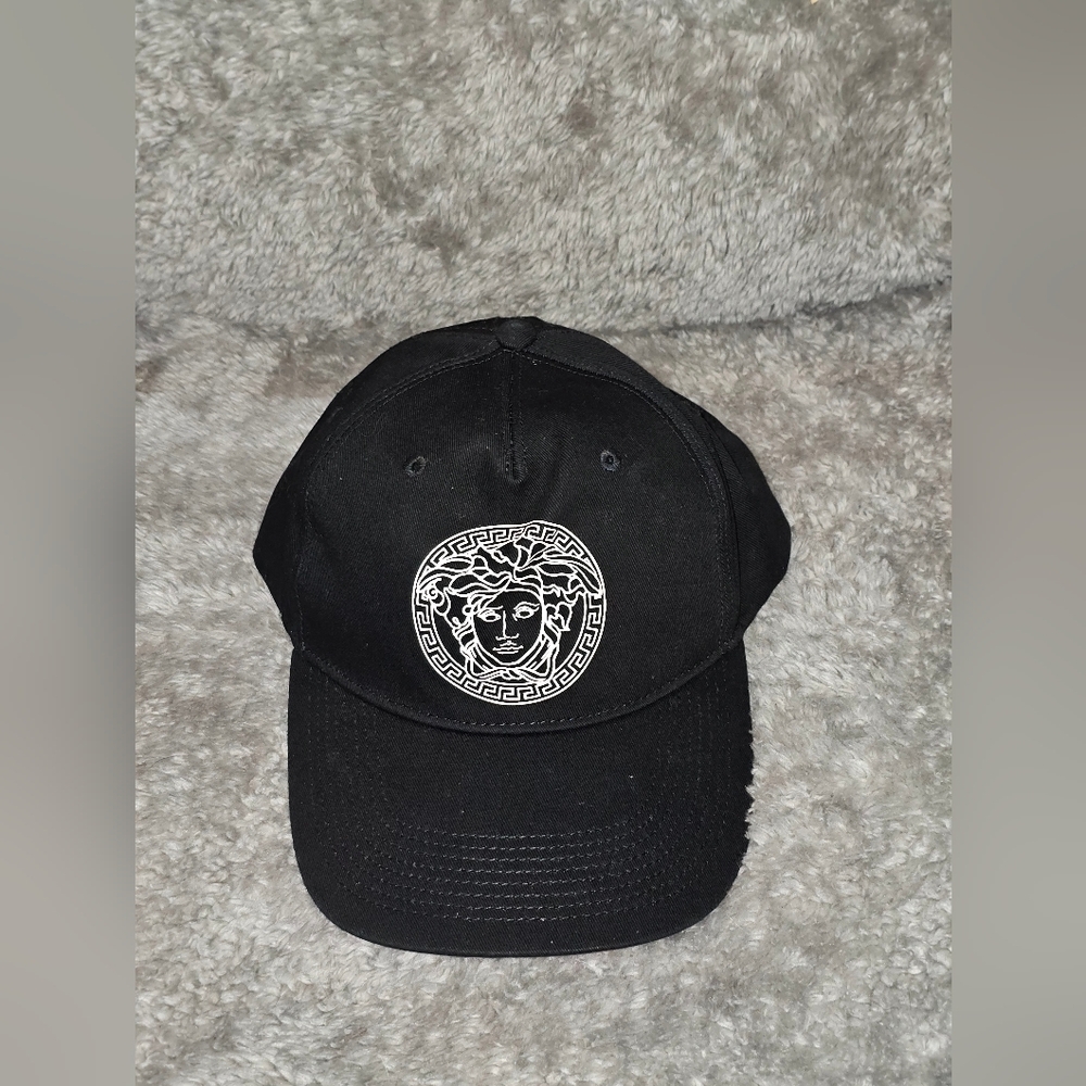 Versace Black Cap with Medusa Emblem